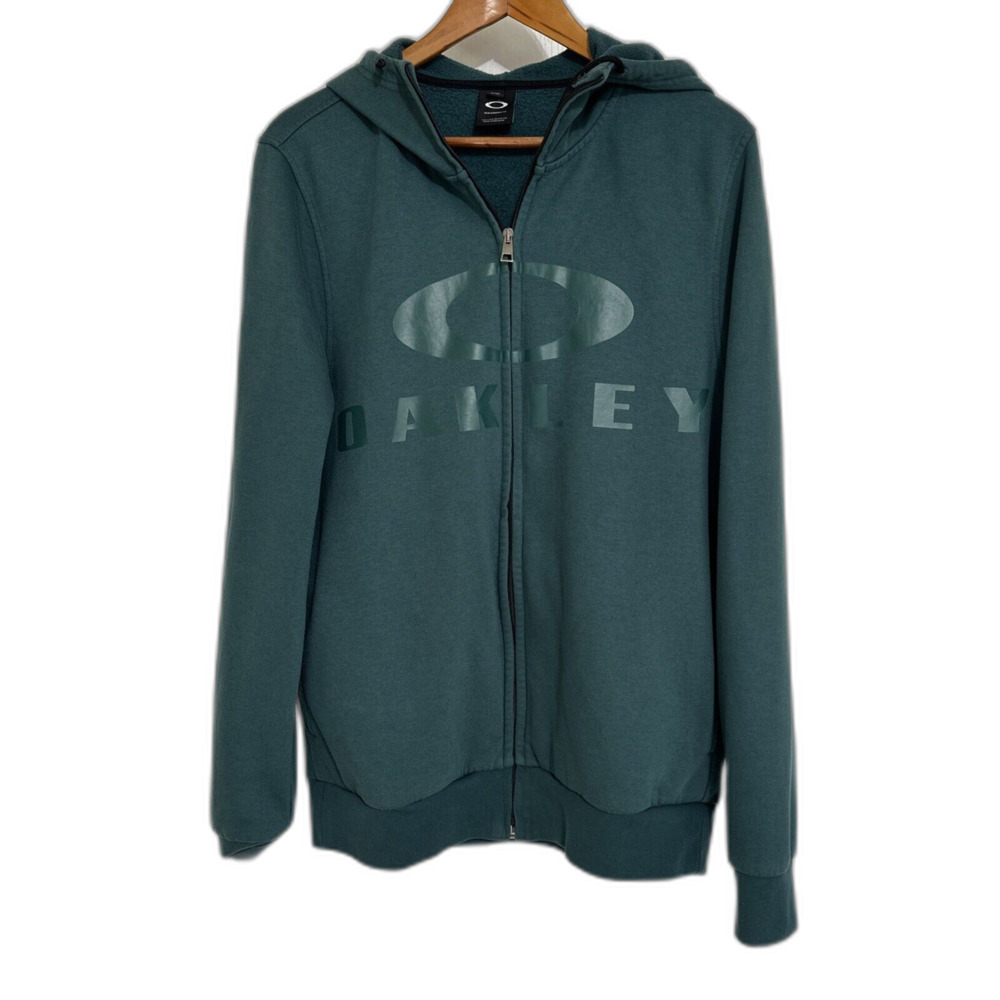 Oakley Sweater Mens Hoodie Sz X-Large Performance Fit Full Zip Sweatshirt Green